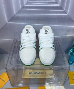LV 高仿男士運動鞋白綠拼接簡約百搭潮流鞋款