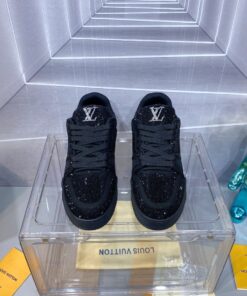LV A貨男士運動鞋黑色鑽飾閃耀款街頭百搭