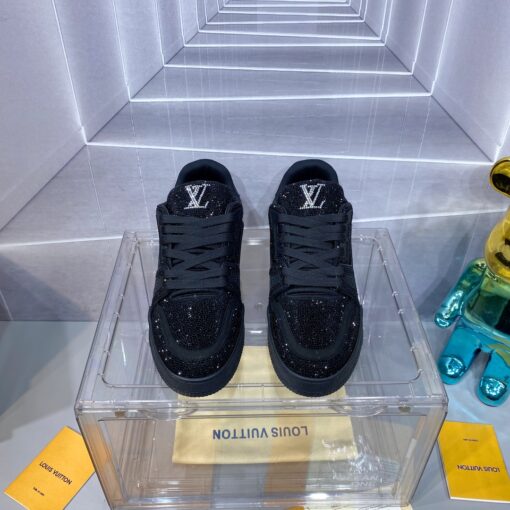 LV A貨男士運動鞋黑色鑽飾閃耀款街頭百搭