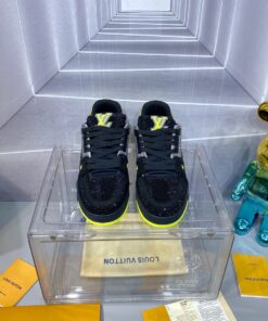 LV 高仿 Trainer 黑黃撞色滿鑽運動鞋