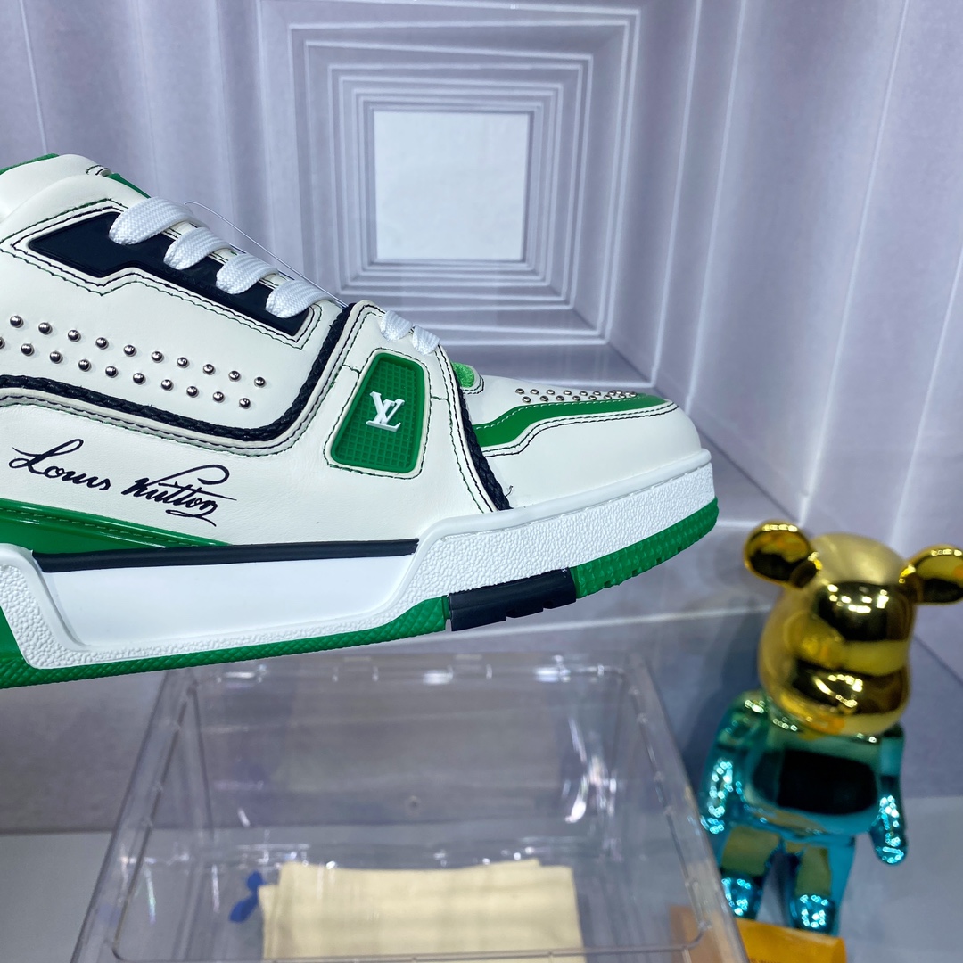 LV 原單 Trainer 綠白配色運動鞋｜歐美奢侈品精品推薦