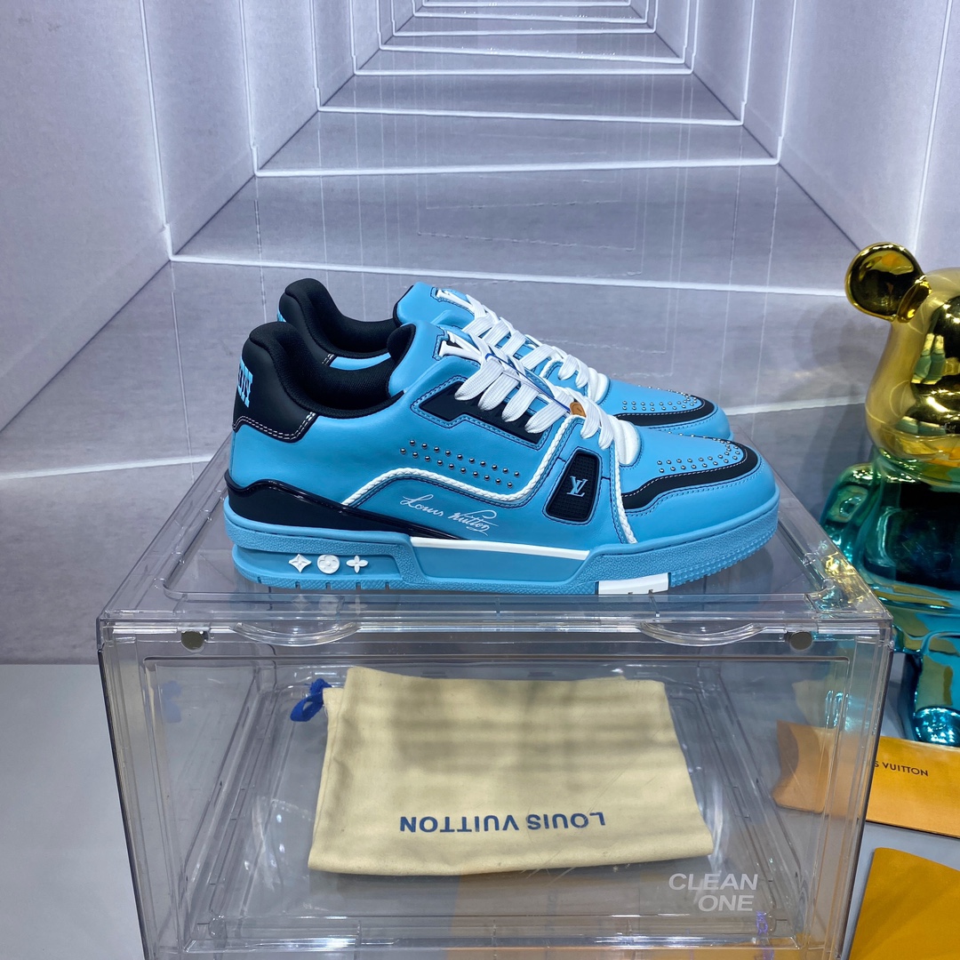 LV A貨 Trainer 天藍黑拼色運動鞋｜歐美奢侈品精品推薦