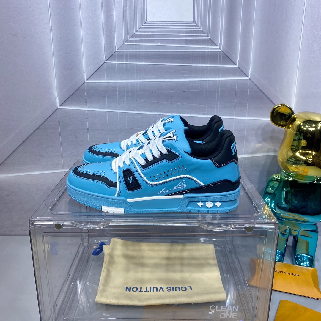 LV A貨 Trainer 天藍黑拼色運動鞋｜歐美奢侈品精品推薦