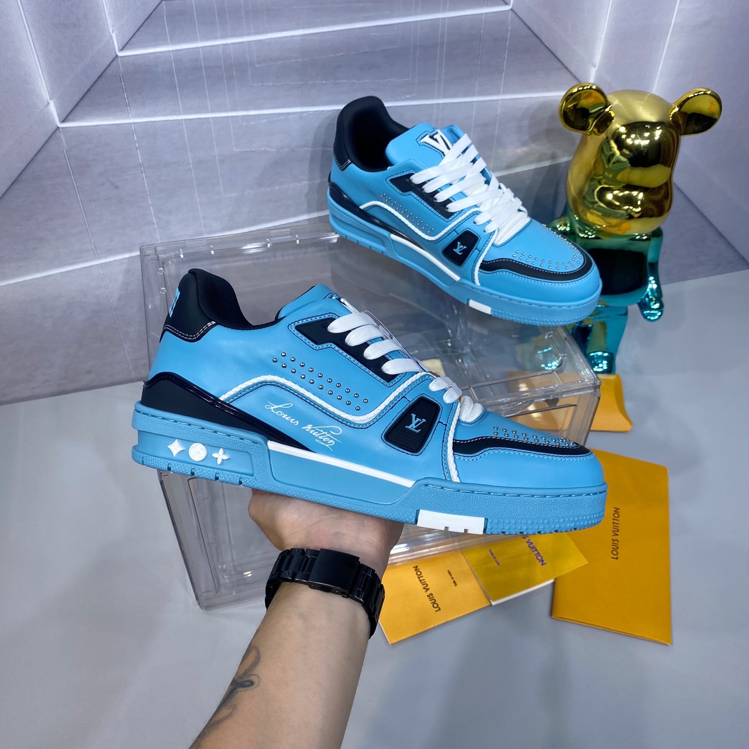 LV A貨 Trainer 天藍黑拼色運動鞋｜歐美奢侈品精品推薦