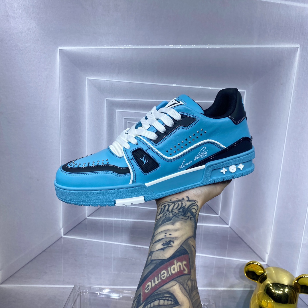 LV A貨 Trainer 天藍黑拼色運動鞋｜歐美奢侈品精品推薦