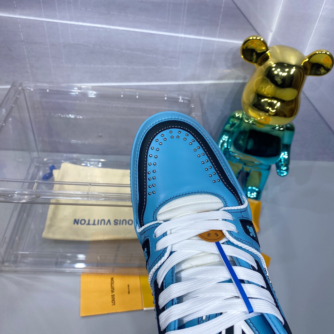 LV A貨 Trainer 天藍黑拼色運動鞋｜歐美奢侈品精品推薦