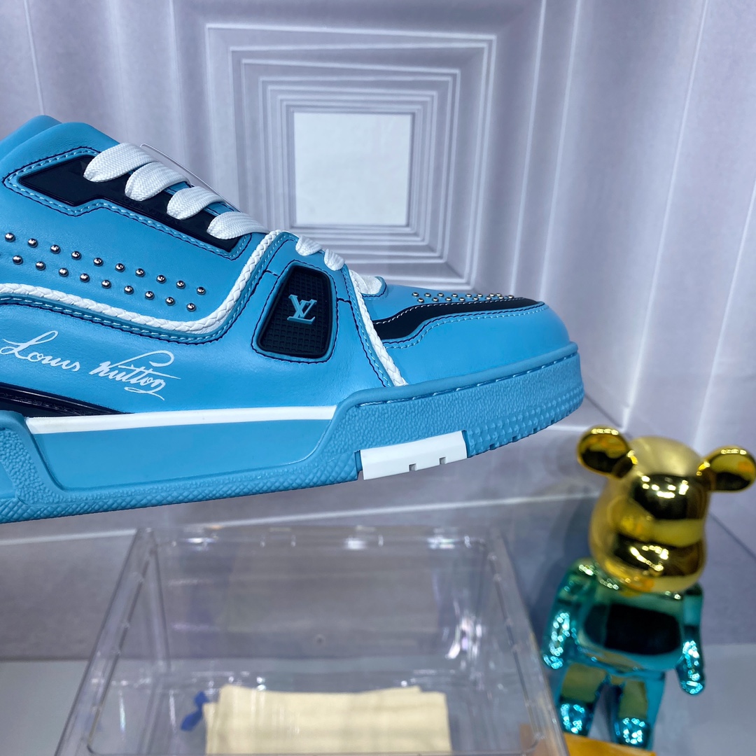 LV A貨 Trainer 天藍黑拼色運動鞋｜歐美奢侈品精品推薦