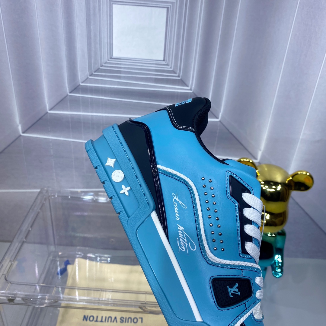 LV A貨 Trainer 天藍黑拼色運動鞋｜歐美奢侈品精品推薦
