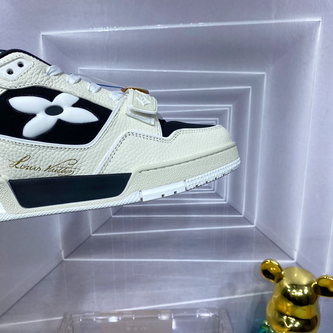 LV 高仿 Trainer 黑白紅魔鬼氈運動鞋 潮流百搭款｜歐美奢侈品精品推薦