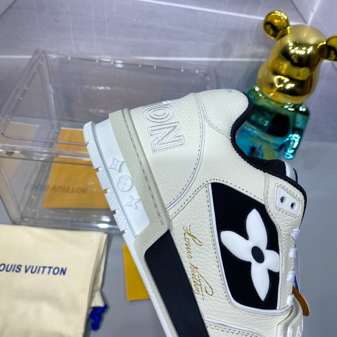 LV 高仿 Trainer 黑白紅魔鬼氈運動鞋 潮流百搭款｜歐美奢侈品精品推薦