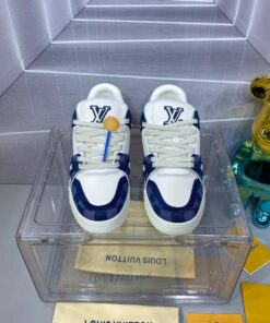 LV 一比一 Trainer 白藍拼接運動鞋 清爽百搭款