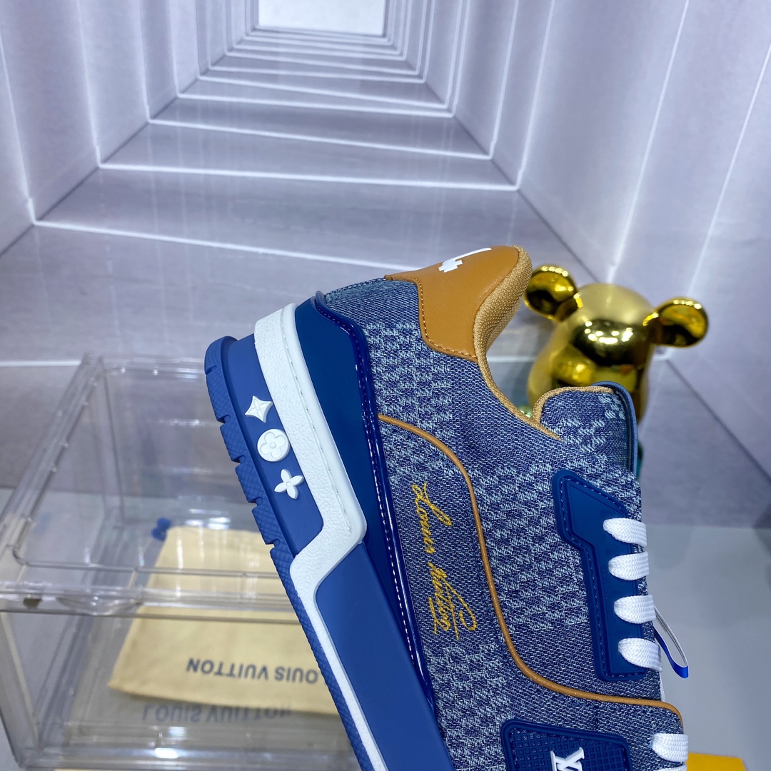 LV 一比一 Trainer 牛仔藍運動鞋 時尚休閒風｜歐美奢侈品精品推薦