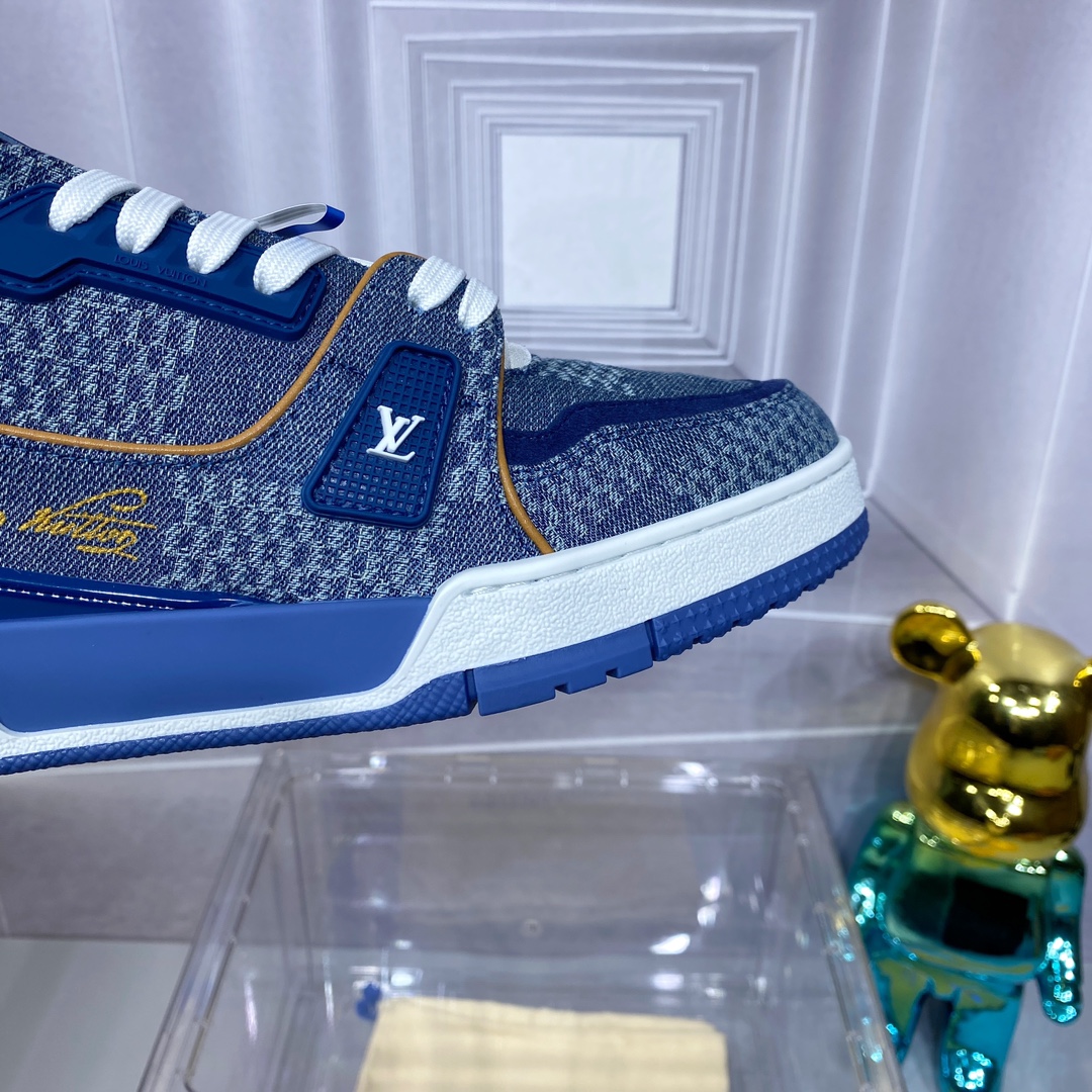 LV 一比一 Trainer 牛仔藍運動鞋 時尚休閒風｜歐美奢侈品精品推薦