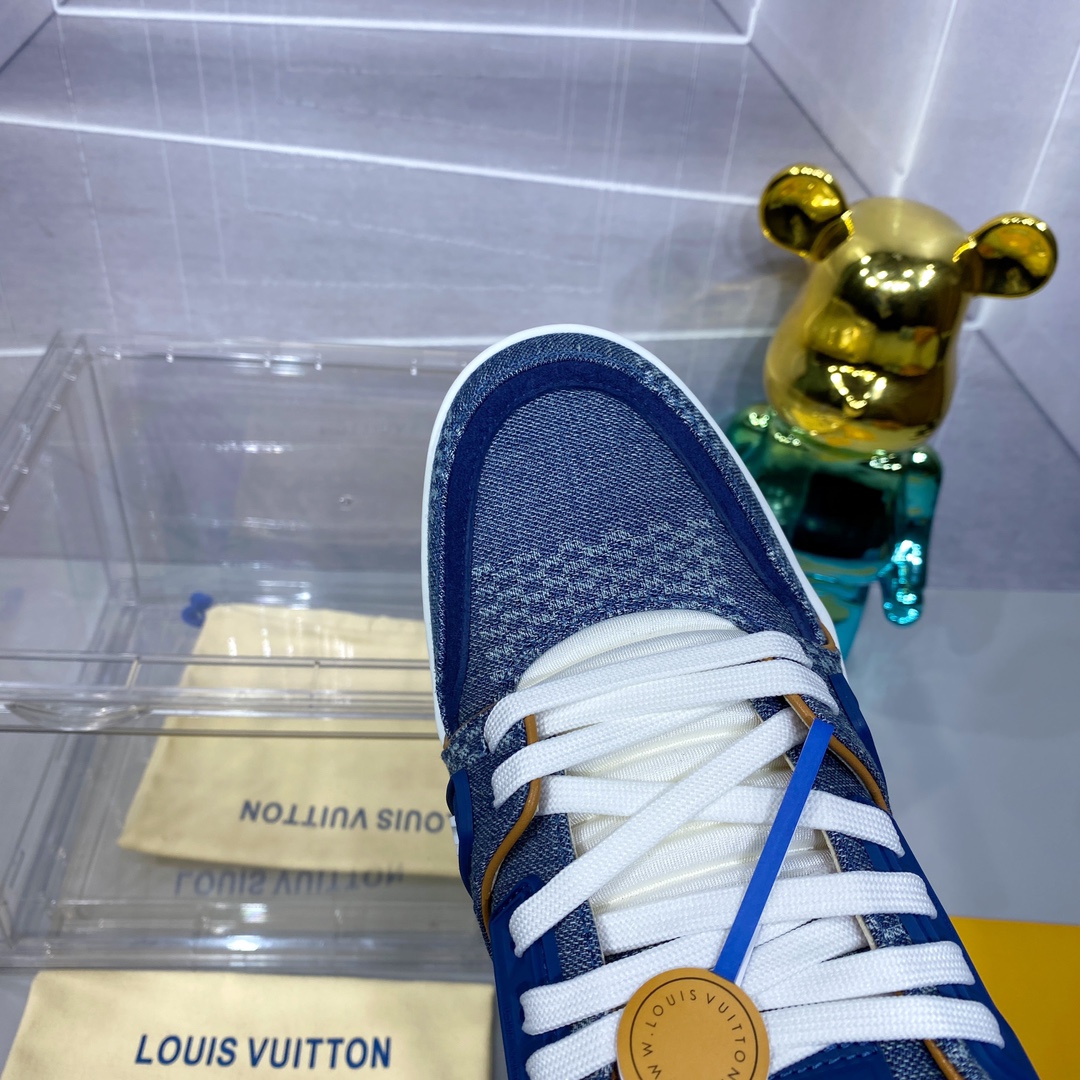 LV 一比一 Trainer 牛仔藍運動鞋 時尚休閒風｜歐美奢侈品精品推薦