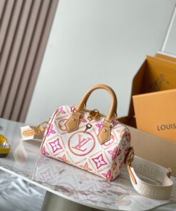 LV 高仿 Monogram 手提包 粉橘撞色 優雅時尚款
