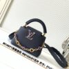 LV 原單 深藍色手提包 金鏈條裝飾 百搭小巧款｜歐美奢侈品精品推薦