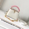 LV 原單 白色手提包 粉色手柄鏈條點綴小巧款｜歐美奢侈品精品推薦
