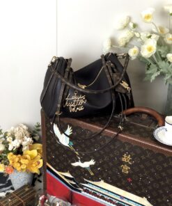 LV 一比一 黑色拼接相機包 Monogram肩帶