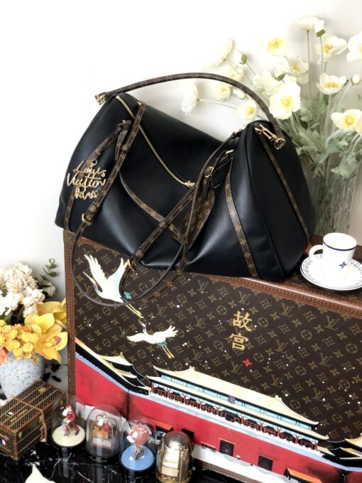 LV 一比一 黑色大型旅行包 Monogram肩帶