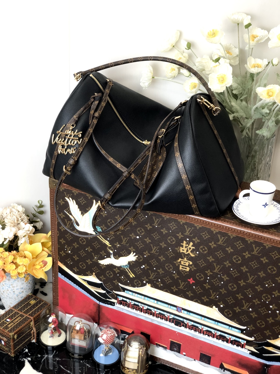 LV 一比一 黑色大型旅行包 Monogram肩帶｜歐美奢侈品精品推薦