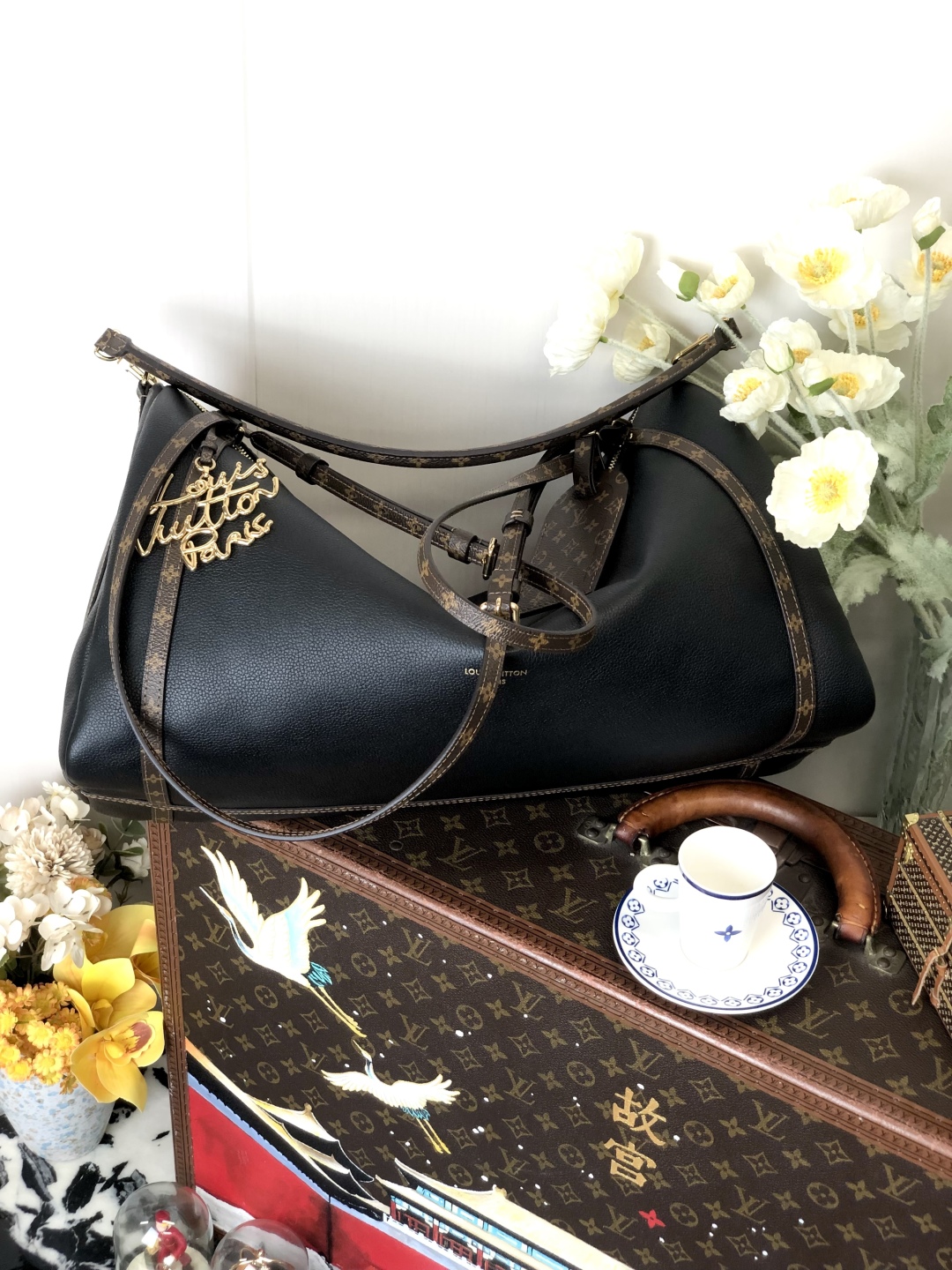 LV 一比一 黑色大型旅行包 Monogram肩帶｜歐美奢侈品精品推薦