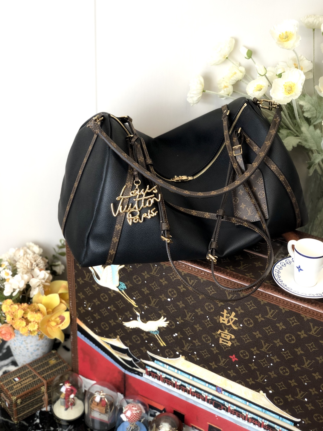 LV 一比一 黑色大型旅行包 Monogram肩帶｜歐美奢侈品精品推薦