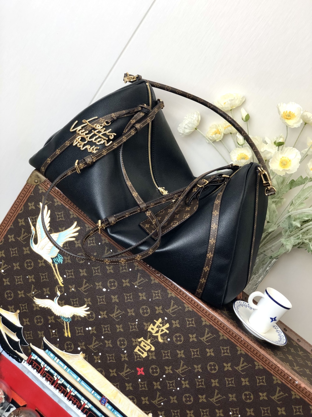 LV 一比一 黑色大型旅行包 Monogram肩帶｜歐美奢侈品精品推薦