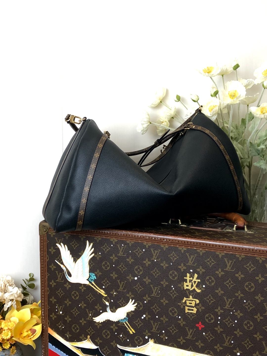 LV 一比一 黑色大型旅行包 Monogram肩帶｜歐美奢侈品精品推薦
