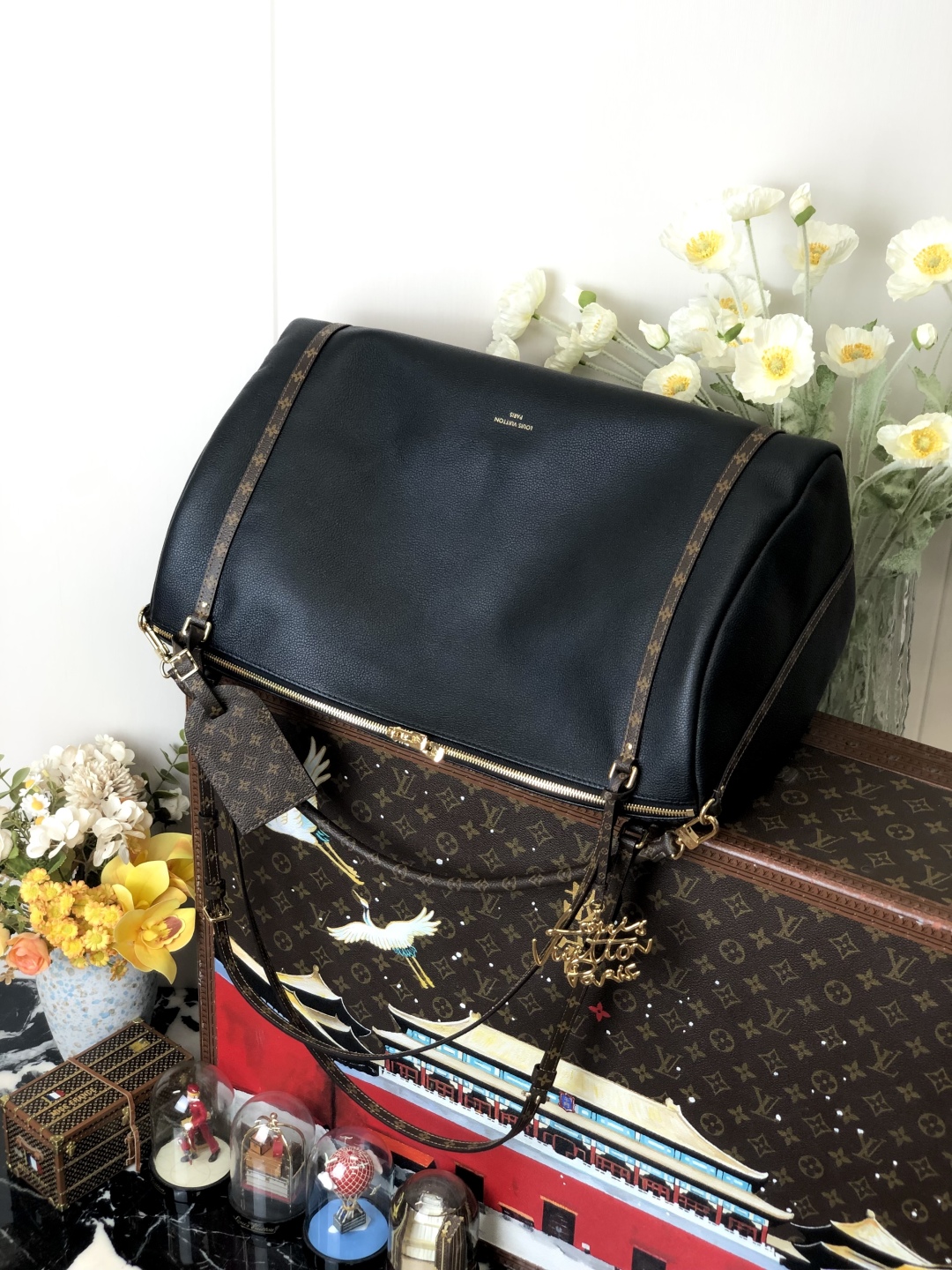 LV 一比一 黑色大型旅行包 Monogram肩帶｜歐美奢侈品精品推薦