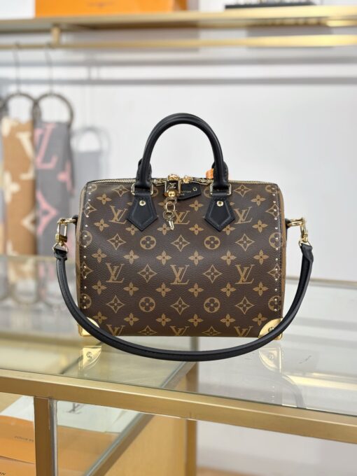 LV 一比一 Speedy Monogram手袋 黑色手柄點綴