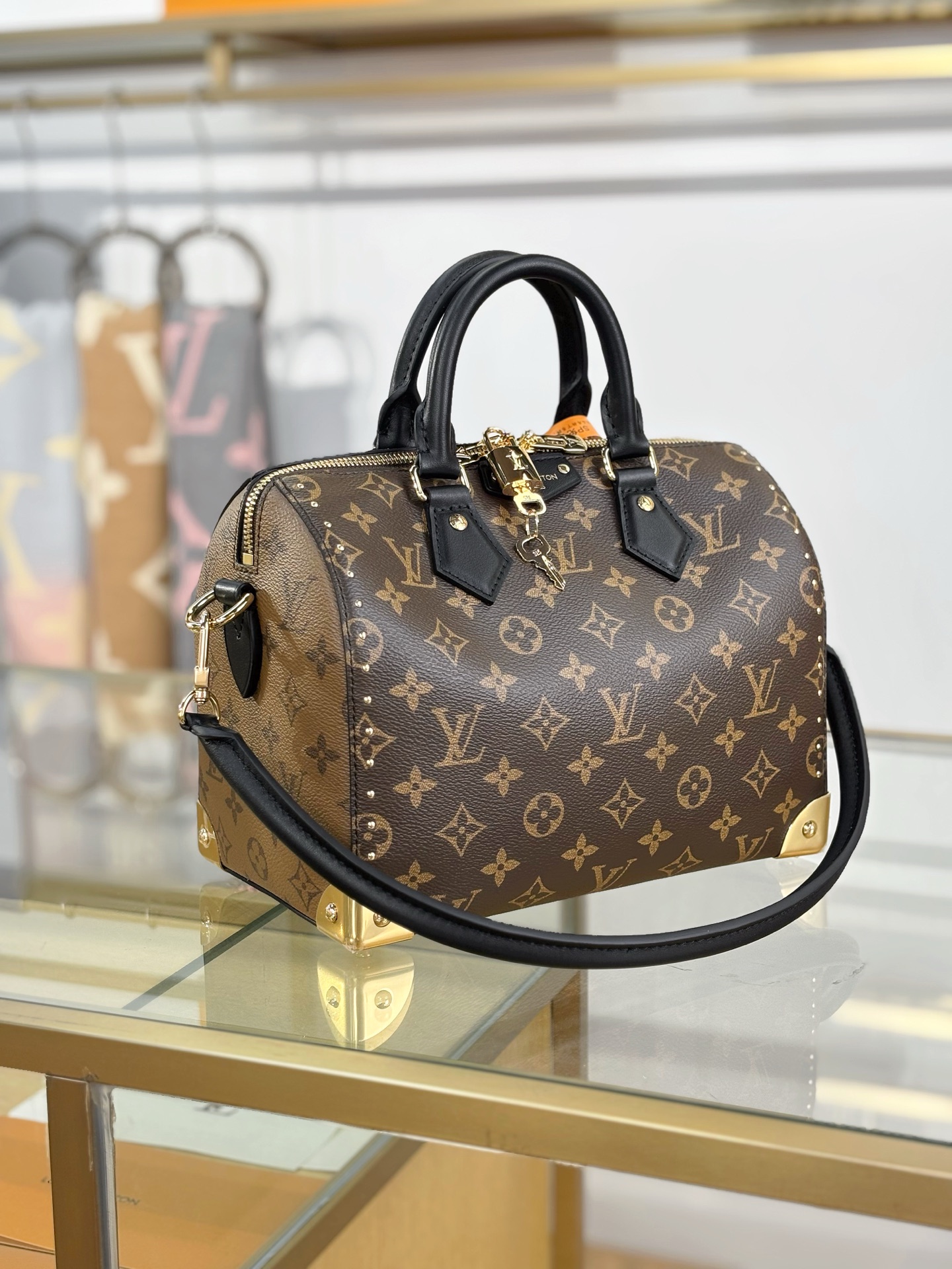 LV 一比一 Speedy Monogram手袋 黑色手柄點綴｜歐美奢侈品精品推薦