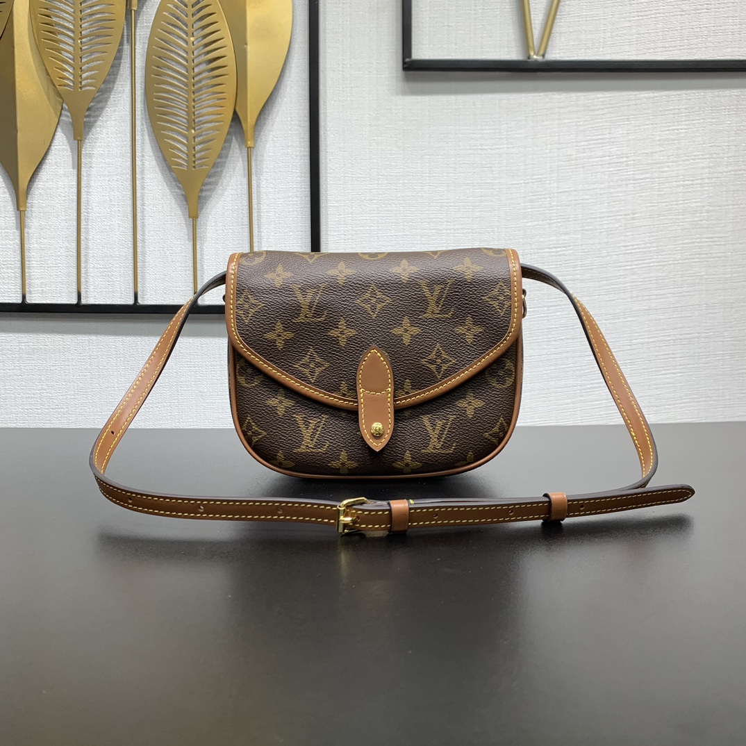 LV 一比一 Saumur Monogram 小號斜挎包 復古雙袋設計｜歐美奢侈品精品推薦