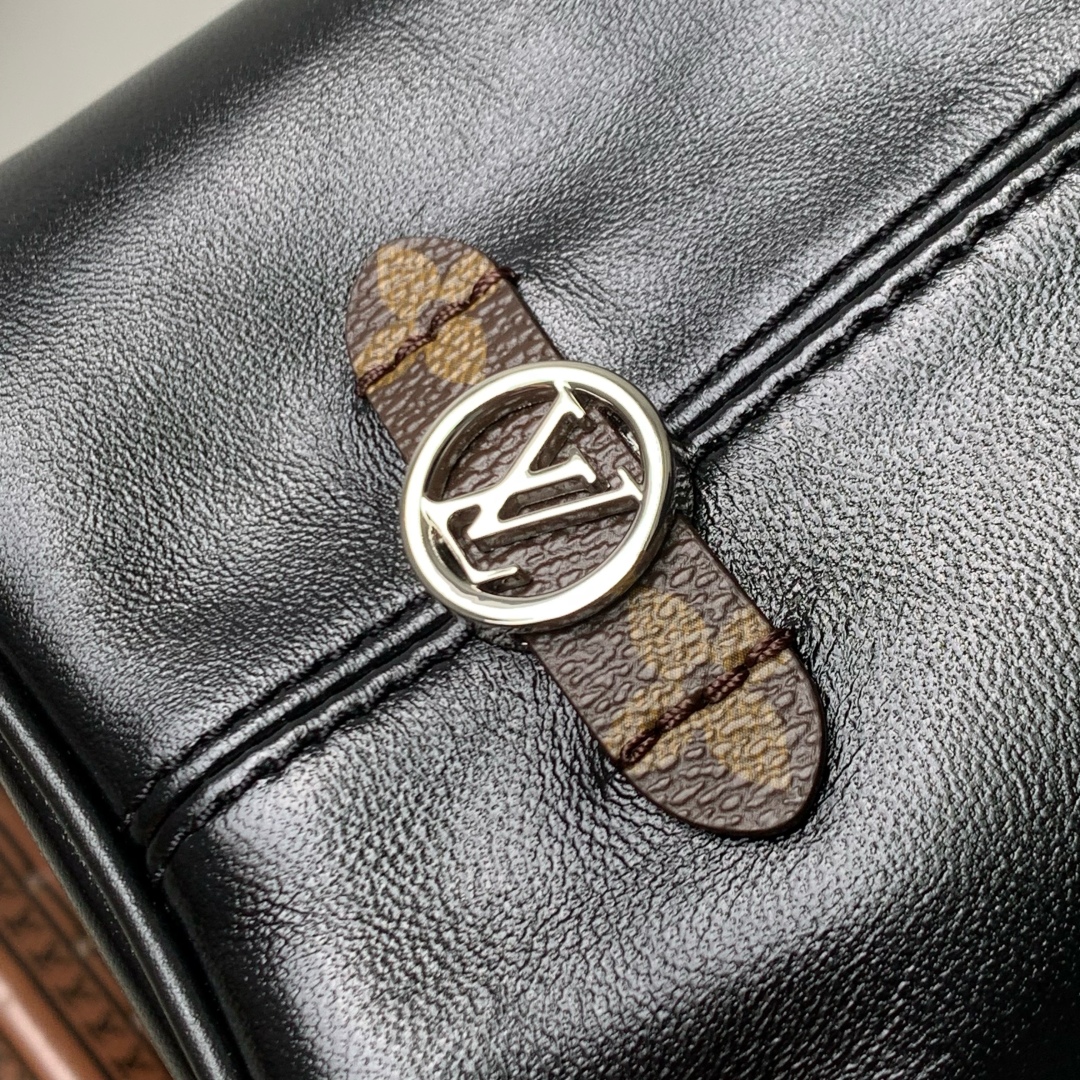 LV 一比一 黑色水桶包 Monogram肩帶鏈條點綴款｜歐美奢侈品精品推薦