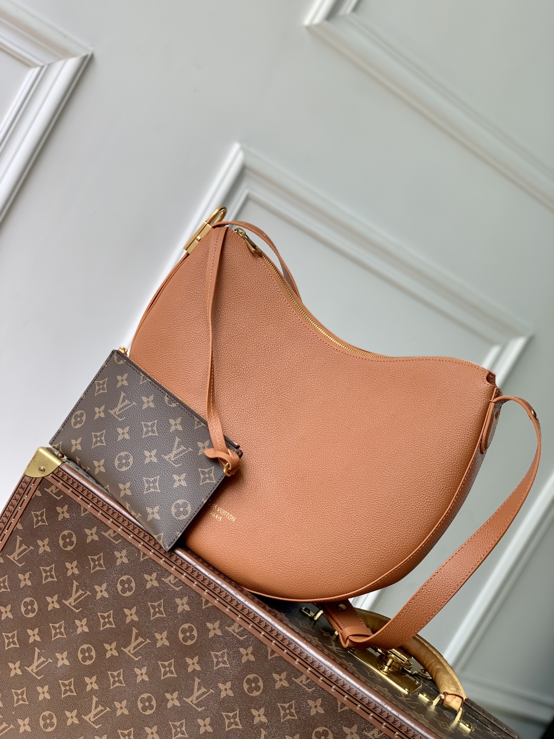 LV 原單 焦糖棕弧形肩背包 Monogram小包搭配款