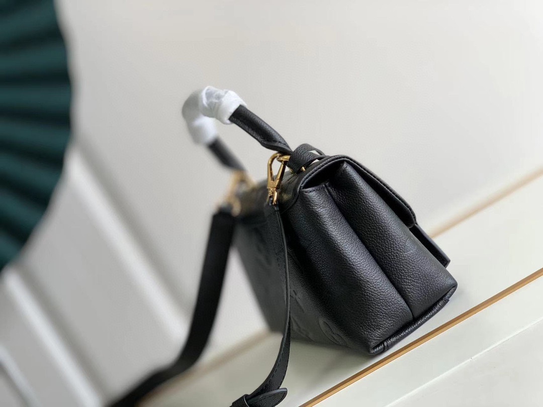 LV 一比一 Monogram壓紋鎖扣手提包 黑色金扣設計｜歐美奢侈品精品推薦