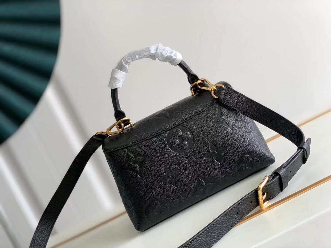 LV 一比一 Monogram壓紋鎖扣手提包 黑色金扣設計｜歐美奢侈品精品推薦