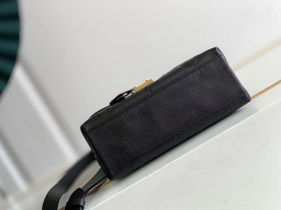 LV 一比一 Monogram壓紋鎖扣手提包 黑色金扣設計｜歐美奢侈品精品推薦