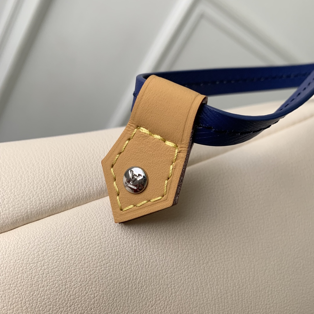 LV 精品仿製 簡約帆布托特包 奶白藍色手提款｜歐美奢侈品精品推薦
