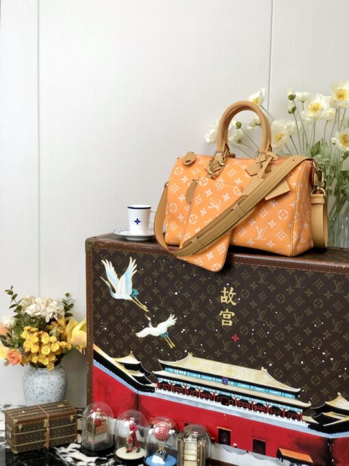 LV 高仿波士頓包 M14064 橘色Monogram 手提斜背款