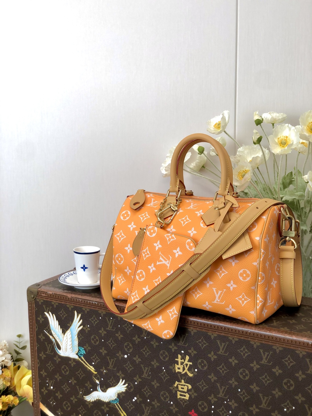 LV 高仿波士頓包 M14064 橘色Monogram 手提斜背款｜歐美奢侈品精品推薦