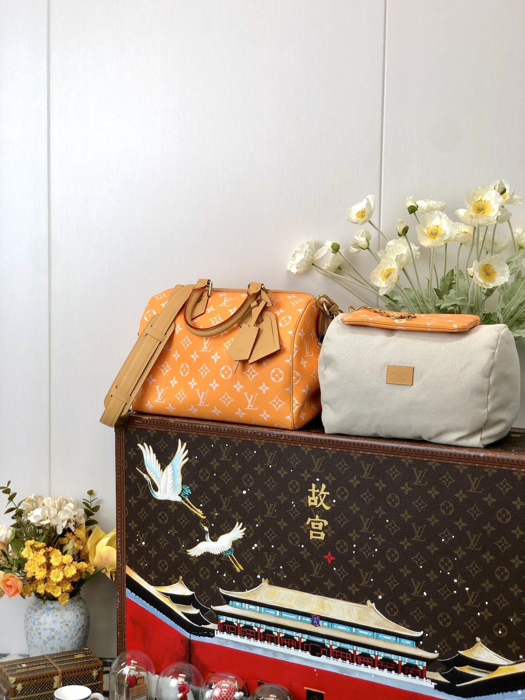 LV 高仿波士頓包 M14064 橘色Monogram 手提斜背款｜歐美奢侈品精品推薦