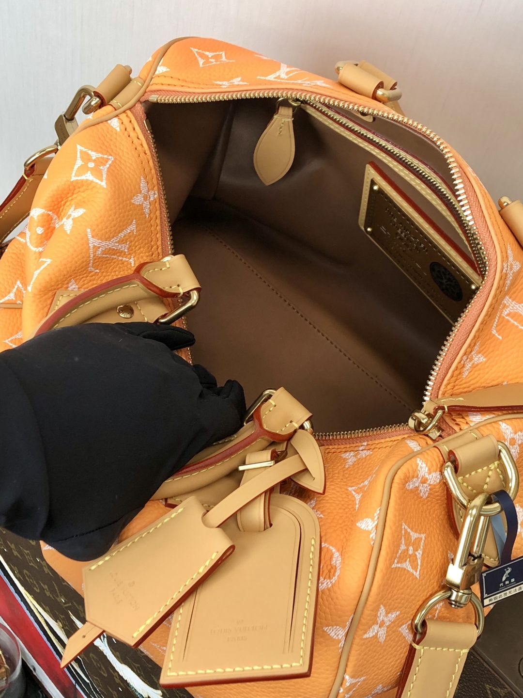 LV 高仿波士頓包 M14064 橘色Monogram 手提斜背款｜歐美奢侈品精品推薦