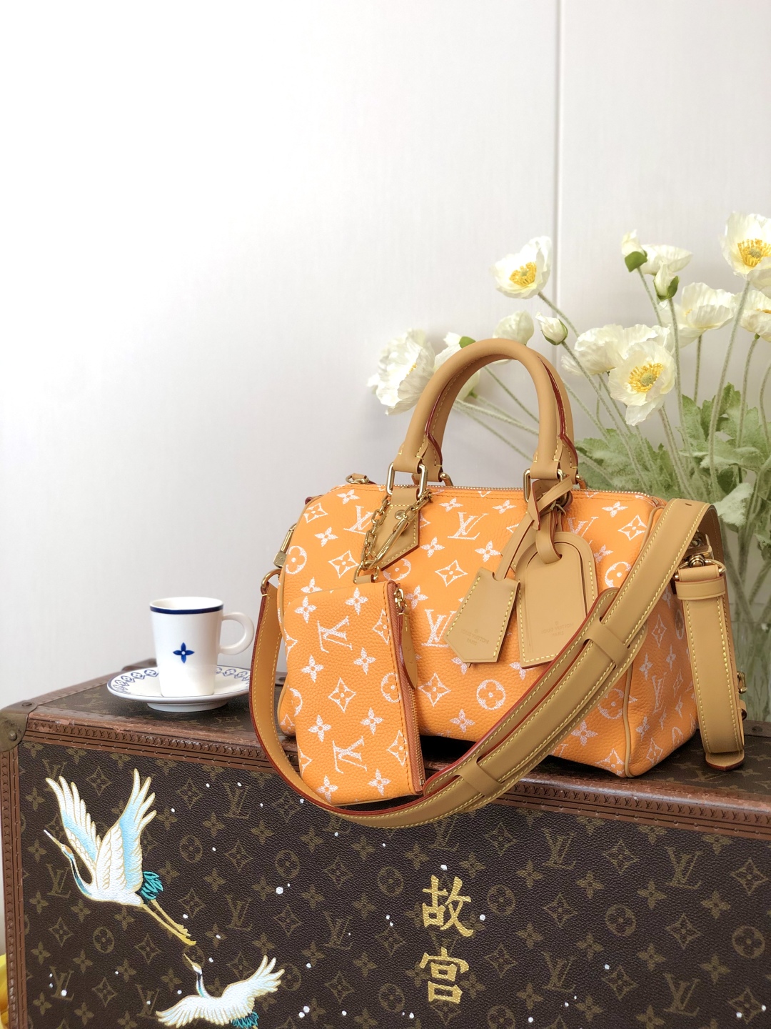 LV 高仿波士頓包 M13912 橘色Monogram 手提旅行款｜歐美奢侈品精品推薦