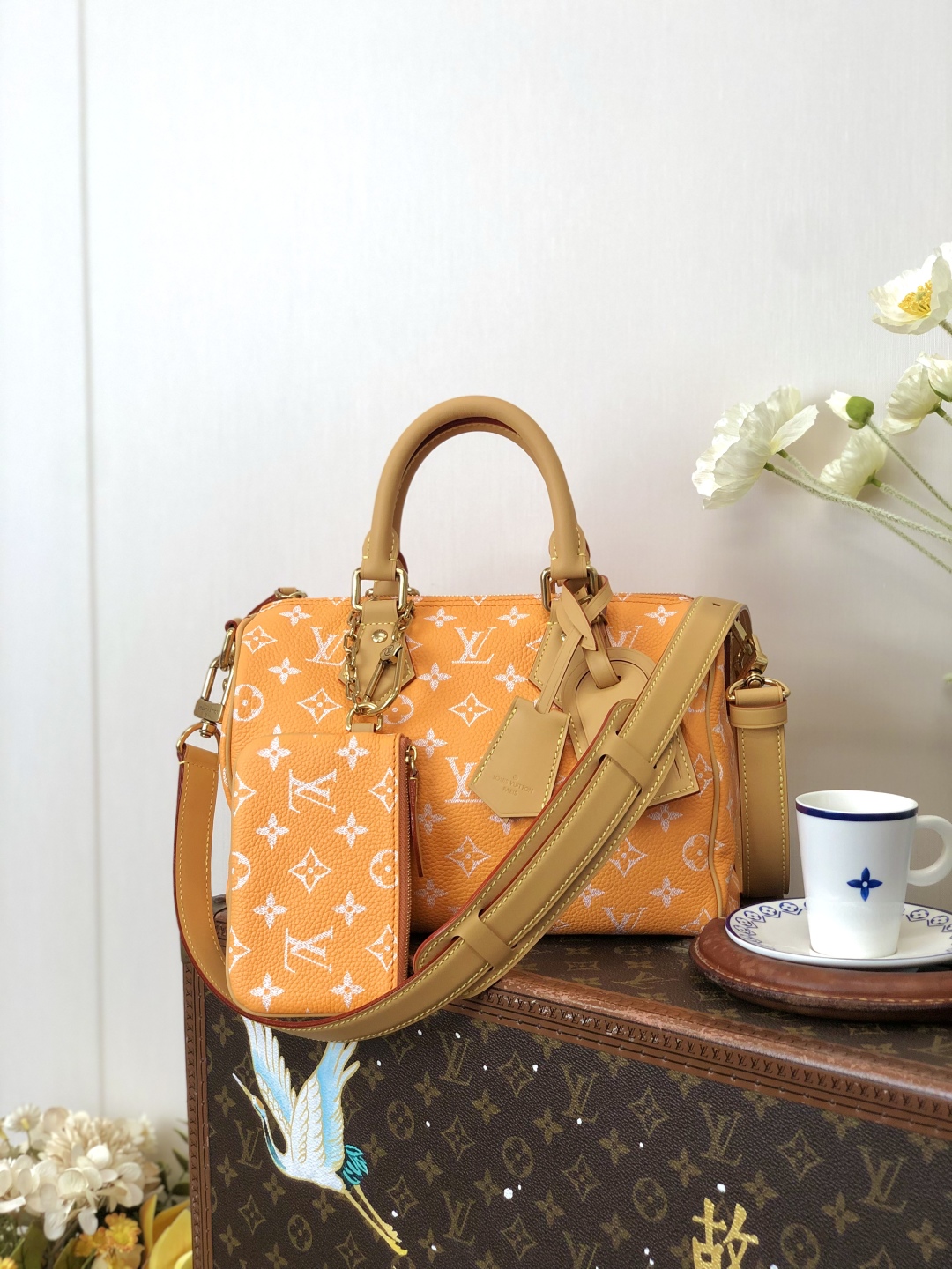 LV 高仿波士頓包 M13912 橘色Monogram 手提旅行款｜歐美奢侈品精品推薦