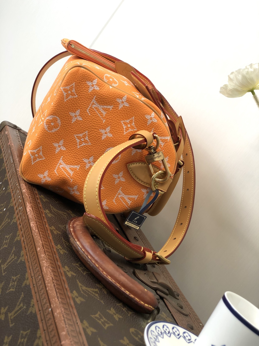 LV 高仿波士頓包 M13912 橘色Monogram 手提旅行款｜歐美奢侈品精品推薦