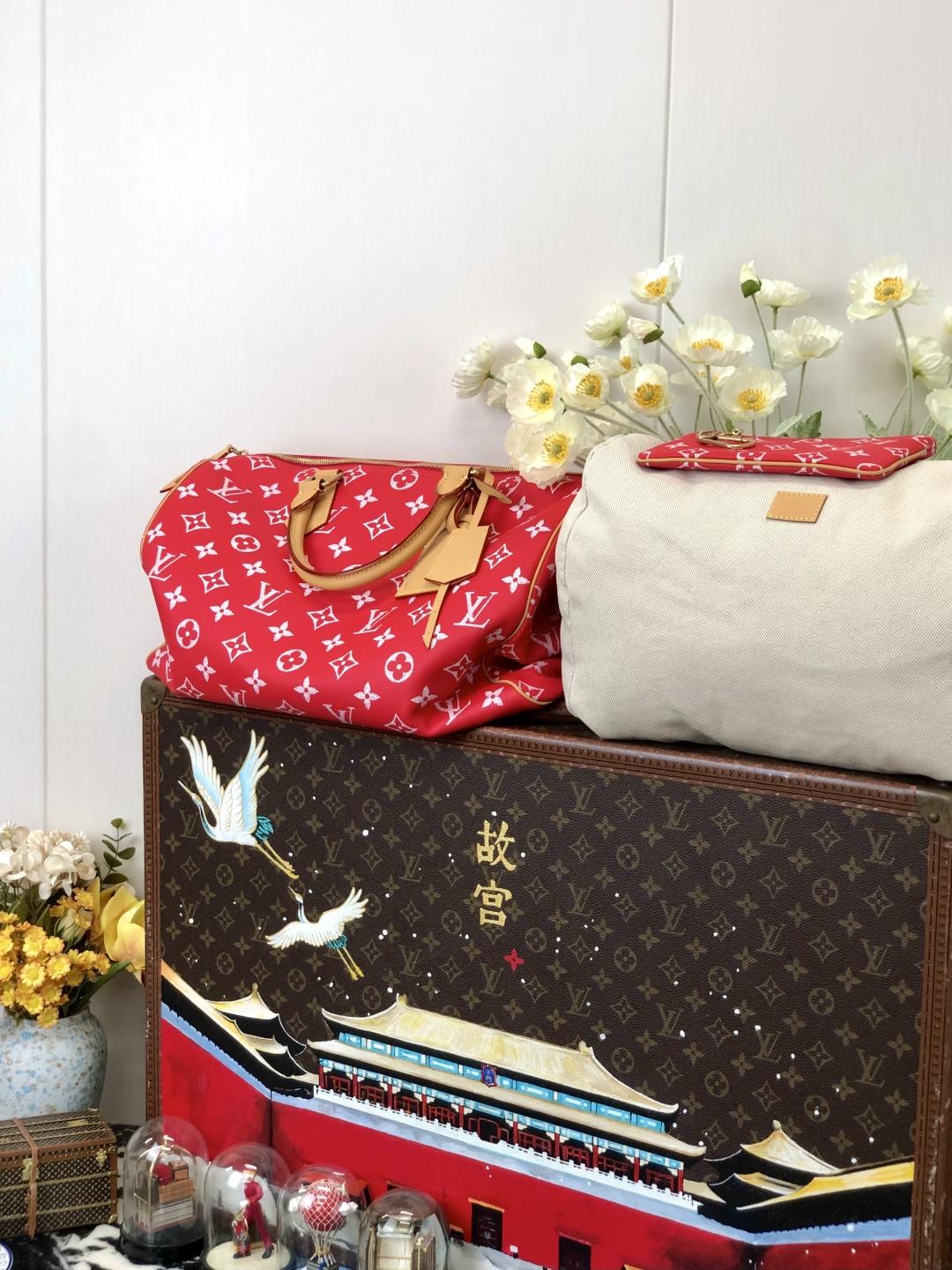 LV 高仿波士頓包 M24420 紅色Monogram 大容量旅行款｜歐美奢侈品精品推薦