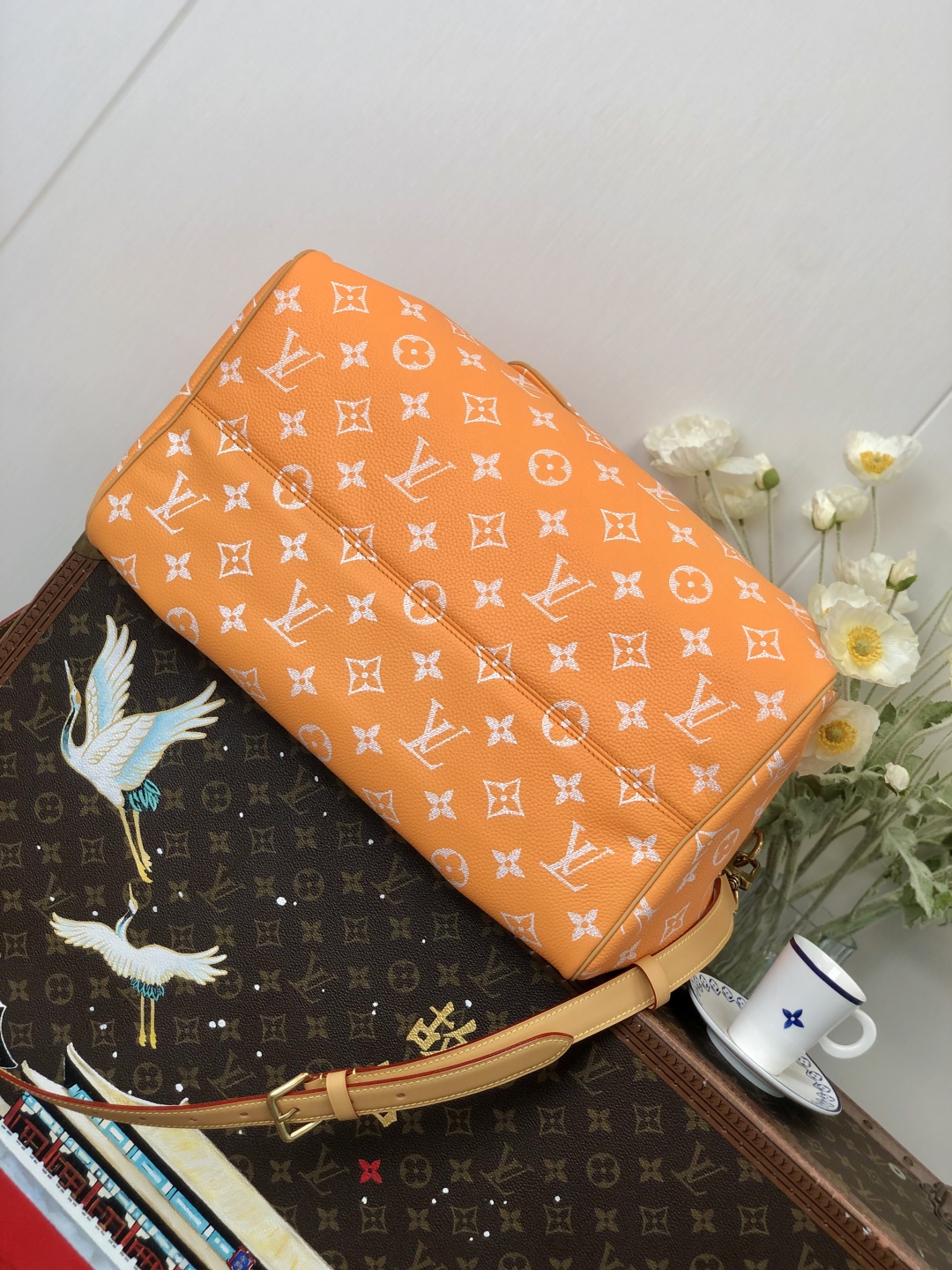 LV 高仿旅行袋 橘色經典印花 手提單肩款｜歐美奢侈品精品推薦