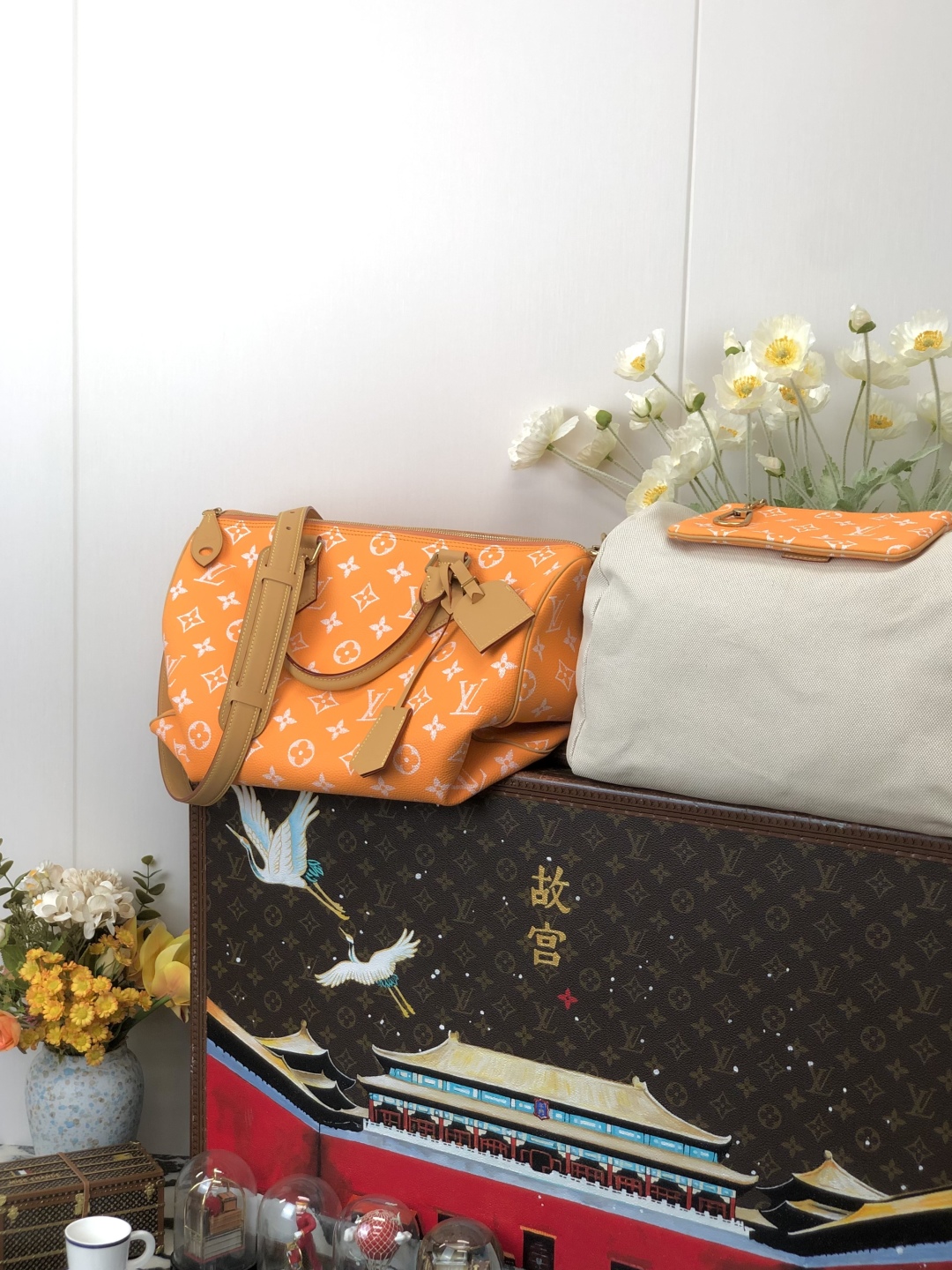 LV 高仿旅行袋 橘色經典印花 手提單肩款｜歐美奢侈品精品推薦