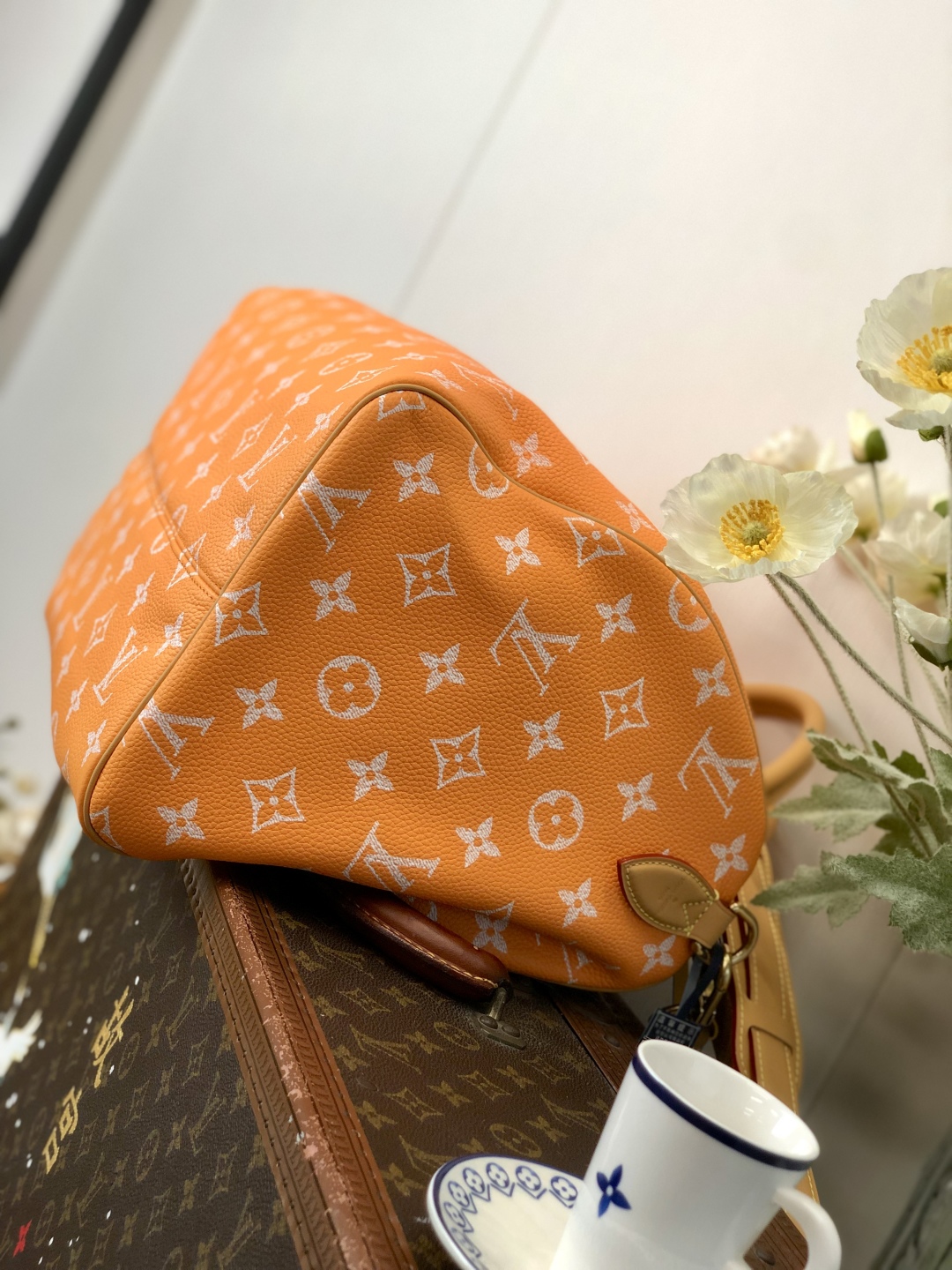 LV 高仿旅行袋 橘色經典印花 手提單肩款｜歐美奢侈品精品推薦