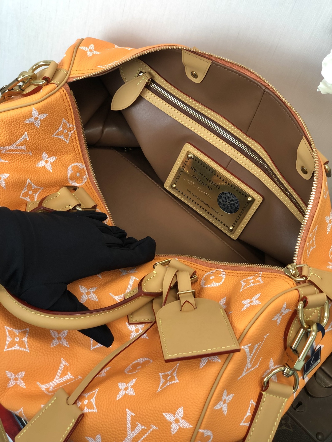 LV 高仿旅行袋 橘色經典印花 手提單肩款｜歐美奢侈品精品推薦